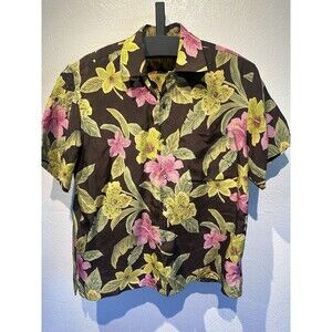 Vtg Brioni Hawaiian Shirt Button Down Rayon  Men Size Large Made in Italy